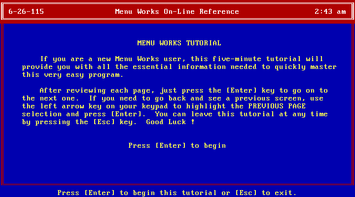 MenuWorks 2.10 - Help